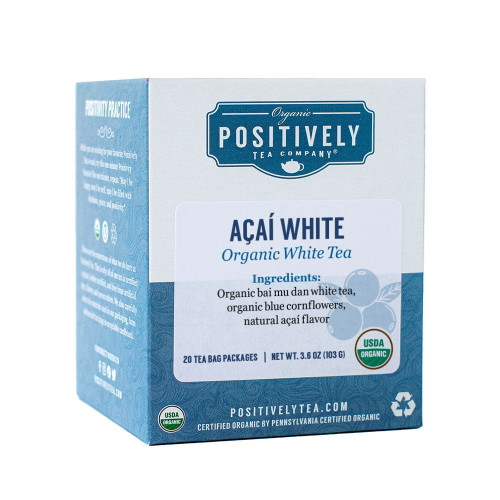 Positively Tea's Organic Acai White, White Tea Bags, 20 Ct Tea Bags