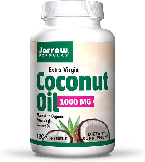 Jarrow Formulas Certified Extra Virgin Organic Coconut Oil Made With 100% Cold-pressed & Solvent Free, 120 Count