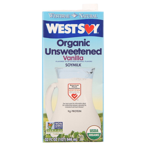 Westsoy Organic Vanilla Unsweetened, 32 Fz.