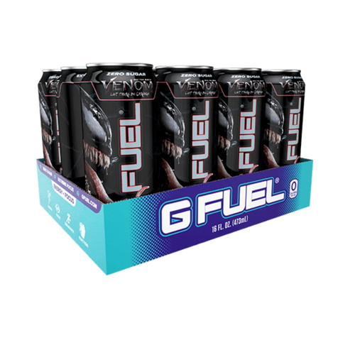 G Fuel, Sugar Free Energy Drink, Venom Black Ooze, 16 Fl Oz 12 Cans