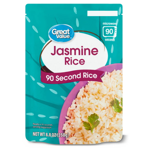 Great Value Jasmine Rice 90 Second Pouch, 8.8 Oz