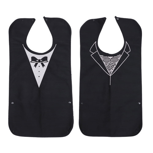 Nuolux 2pcs Senior Elderly Eating Cloth The Disabled Eating Bibs Reusable Clothing Cover