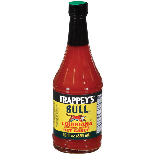 Trappey's Bull Louisiana Original Recipe Hot Sauce 12 Fl. Oz. Glass Bottle