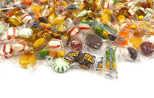 Hard Candy Assortment 3 Pound Bag Individually Wrapped - , Gobstopper, Lollipops, Dad's Root Beer, Fruit Candy, Ginger Candy