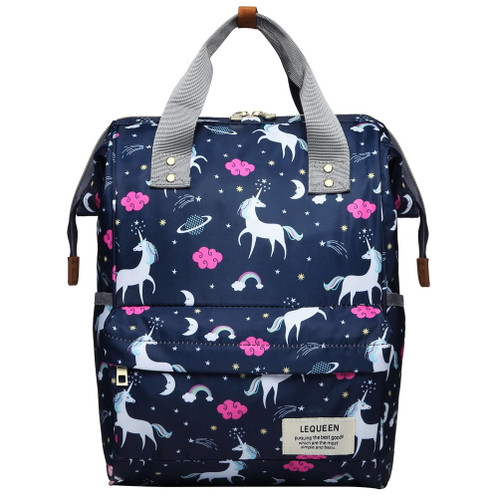 Vbiger Baby Diaper Bag Backpack, Large-capacity Splash-proof Nappy Bag Travel Shoulders Bag For Mommy And Student, Unicorn Cloud Printed, Blue