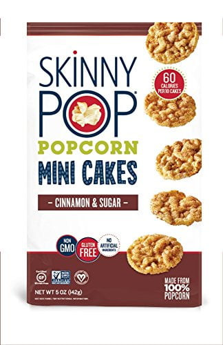 Skinnypop Cinnamon & Sugar Popcorn Mini Cakes, Gluten Free Popcorn, Non-gmo, No Artificial Ingredients, A Delicious Source Of Fiber, 5 Ounce