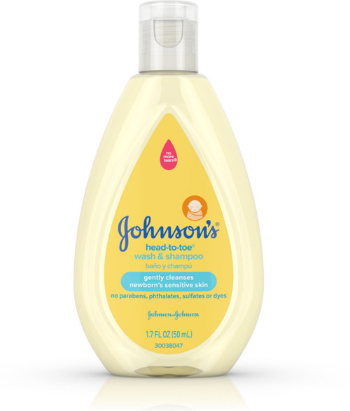 Johnson's Head-to-toe Gentle Tear- Free Baby Wash & Shampoo For Baby’s Sensitive Skin, 1.70 Oz  (pack Of 2)