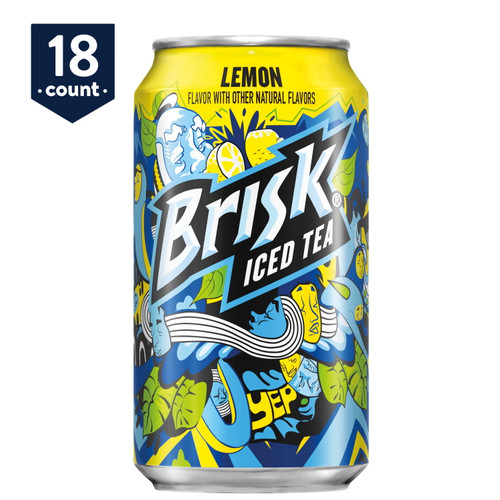 Brisk Iced Tea, Lemon, 12 Oz Cans, 18 Count