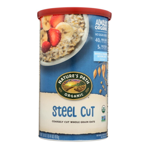 Nature's Path Organic Steel Cut Whole Grain Oats, 30 Oz Canister