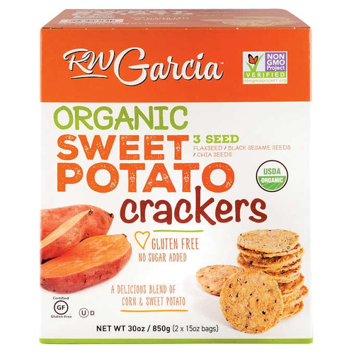 Rw Garcia Organic Sweet Potato Crackers, 15 Oz., 2-count