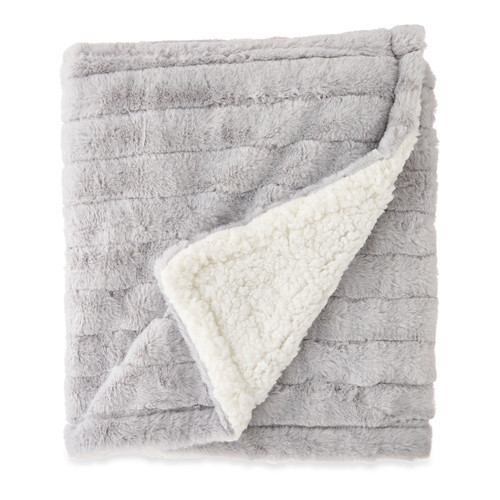 Parent's Choice Premium Plush Light Gray Blanket With Faux Sherpa Lining, For Baby Or Toddler, 30" X 40"