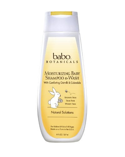 Babo Botanicals Moisturizing Baby Shampoo And Wash Oatmilk Calendula, 8 Ounce - Best Baby Shampoo Soothes Baby's Sensitive Skin; Natural Oat; Sensitive Skin; Dry Skin; Cradle Cap; Eczema
