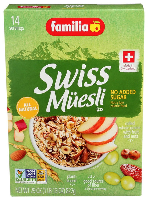 Familia Swiss Muesli Cereal, No Added Sugar, 29 Oz (pack Of 6)