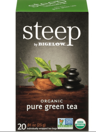 Bigelow Tea Steep Organic Pure Green Decaf Tea -- 20 Tea Bags Pack Of 4