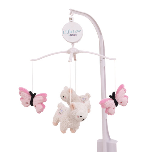 Little Love By Nojo Sweet Llama And Butterflies Musical Mobile, Infant Girl, Nursery