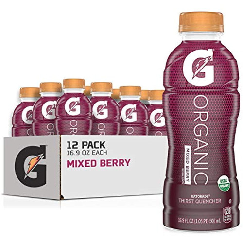 G Organic, Mixed Berry, Gatorade Sports Drink, Usda Certified Organic, 16.9 Oz. Bottle (pack Of 12)