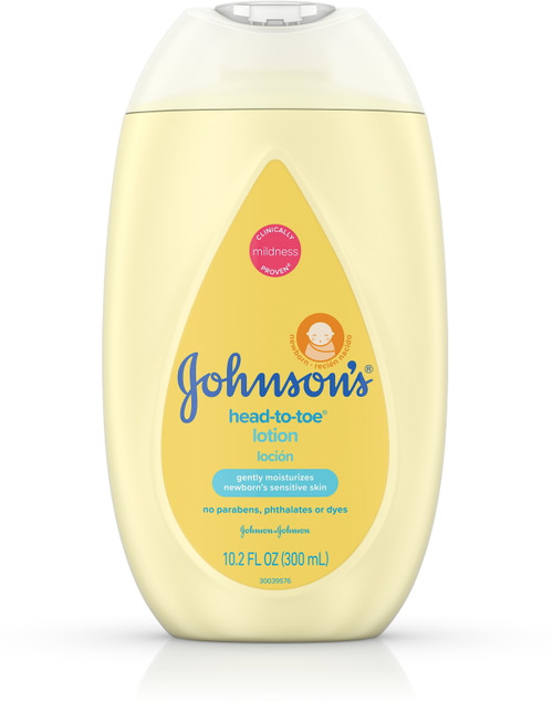 Johnson's Head-to-toe Moisturizing Body Lotion For Newborn Baby Sensitive Skin, 10.2 Fl Oz