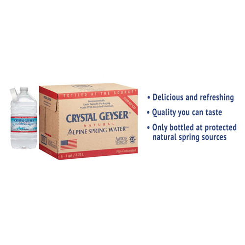 Crystal Geyser Alpine Spring Water 1 Gal Bottle 6/case 12514ct