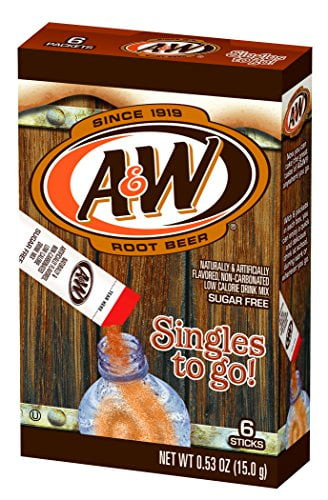 A&w Singles To Go Powder Packets - Sugar Free, Non-carbonated Root Beer Water Drink Mix (12 Boxes With 6 Packets Each - 72 Total Servings)
