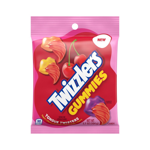 Twizzlers, Gummies Assorted Fruit Candy, 3.7 Oz, Bag