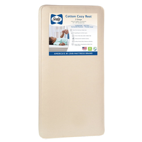 Sealy Cotton Cozy Rest 2-stage Crib Mattress And Toddler Mattress