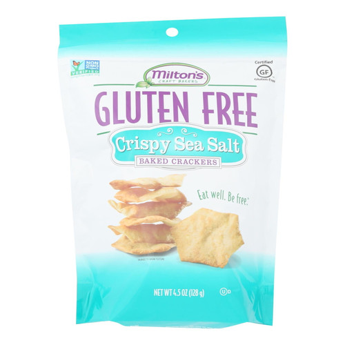 (12 Pack) Milton's Gluten Free Sea Salt Baked Crackers, 4.5 Oz