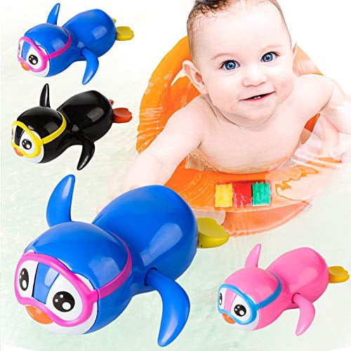 3 Pack Wind Up Swimming Penguin Bath Toy, By Random