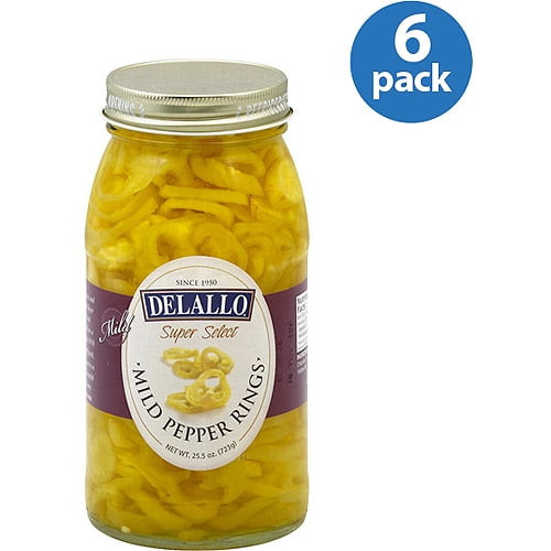 Delallo Mild Pepper Rings, 25.5 Oz, (pack Of 6)