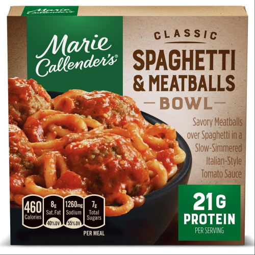 Marie Callender's Classic Spaghetti And Meatballs Bowl Single Serve Frozen Meal, 12.4 Oz.