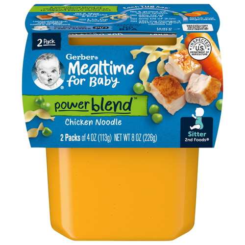 Gerber 2nd Foods Baby Foods, Chicken Noodle Dinner, 4 Oz Tubs (16 Pack)