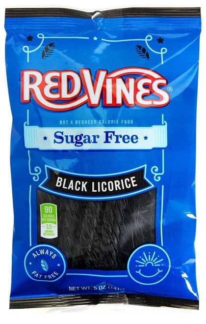 12 Packs : Sugar Free Vines, Black Licorice, 5 Oz Bag