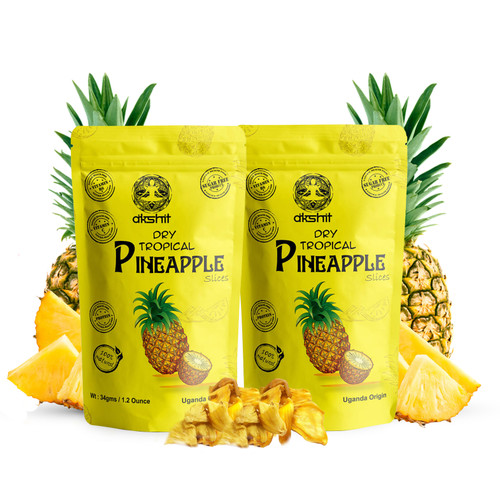 Akshit Dried Pineapple , Organic Dried Fruit Snack, For Kids & Adult  2.4oz