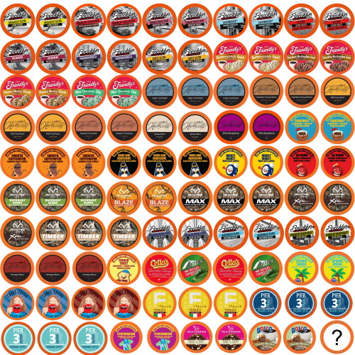 Two Rivers Assorted Medium Roast And Flavored Coffee Pods, Keurig K-cup Compatible, Mega Variety Sampler, 100 Ct