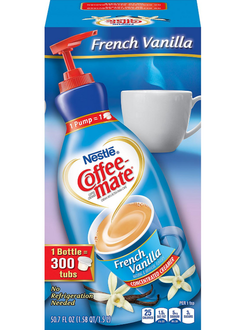Nestle Coffee-mate Liquid Creamer Pump, French Vanilla (1.5 L)