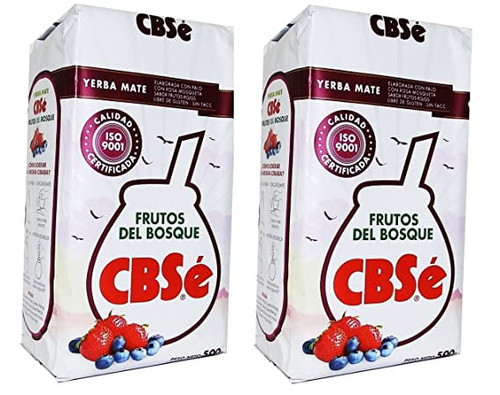 (2 Pack) Cbse Yerba Mate Forest Fruits / Yerba Mate Frutos Del Bosque  500 Gr. 1.1 Lb. Each