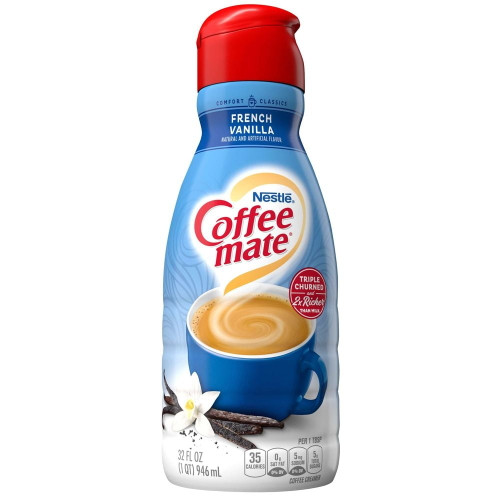 Coffee Mate French Vanilla Liquid Coffee Creamer, 32 Fluid Ounce -- 6 Per Case.