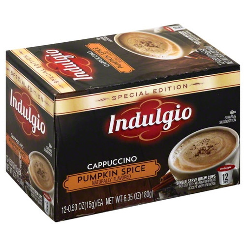 Indulgio Pumpkin Spice Cappuccino Mix, 0.53 Oz, 12 Count