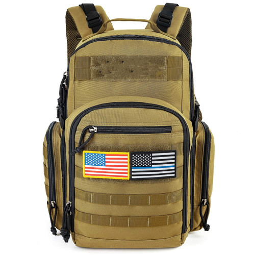 Casss Diaper Bag For Dad, Military Baby Bag Backpack For Men Multifunction Travel Backpack, Insulated Bottle Pouch, Military Diaper Bag For Men And Woman Unisex Toddler Gear With Flag Patch