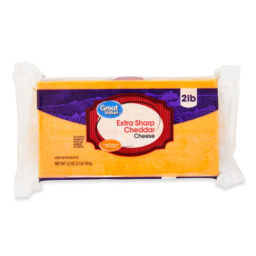Great Value Extra Sharp Cheddar Cheese, 32 Oz