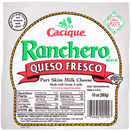 Cacique Ranchero Fresh Queso Fresco Cheese, 10 Oz