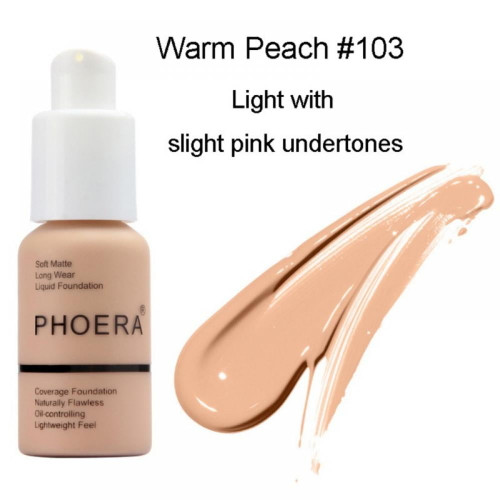 Phoera Makeup Soft Matte Full Coverage Cream Perfect Conceale Liquid Foundation