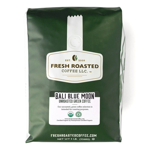 Fresh Roasted Coffee, Organic Green Bali Blue Moon Coffee Beans, 80 Oz