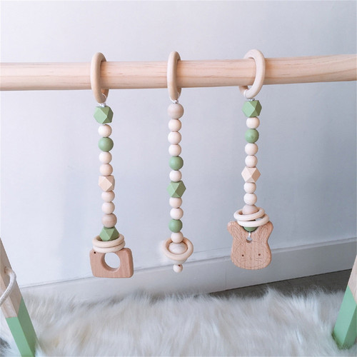 Valseel Wooden Baby Gym Hanging Toys Wood Baby Frame Hanging Bar Decoration For Boys And Girls, Newborn Gift