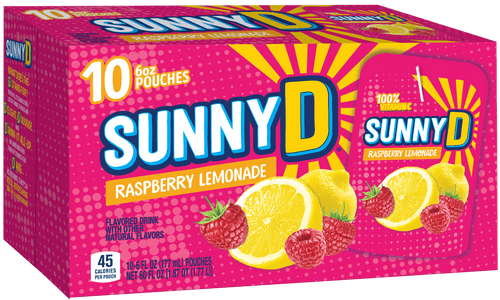 Sunnyd Raspberry Lemonade Juice Drink, 6 Fl Oz, 10 Count