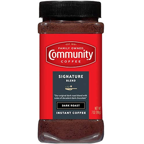 Community Coffee Signature Blend Instant Coffee, 84 Ounces, Dark Roast 7 Ounce Jar (pack Of 12)