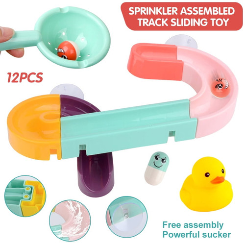 Lnkoo Kids Bath Toys Assemble Set Fun Diy Slide Indoor Waterfall Track Stick To Wall Tubes Tub Toys Water Ball Shower Floating Bathtub Toy Children Birthday Christmas Gifts For Boys Girls