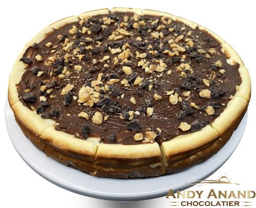 Andy Anand Sugar Free Nutella Cheesecake With Hazelnut Chocolate 9"made In Traditional Way, Amazing-delicious-decadent & Greeting Card, Birthday Valentine Christmas Mothers Father Day (2 Lbs)