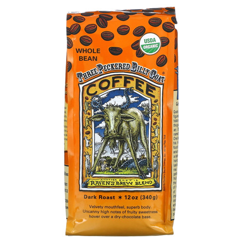 Raven's Brew Coffee - Three Peckered Billy Goat Organic Whole Bean Coffee - 12 Oz.