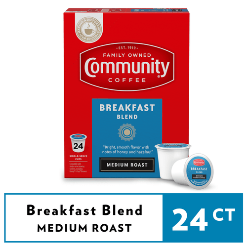 Community Coffee Breakfast Blend Medium Roast Keurig Coffee Pods, 24 Ct