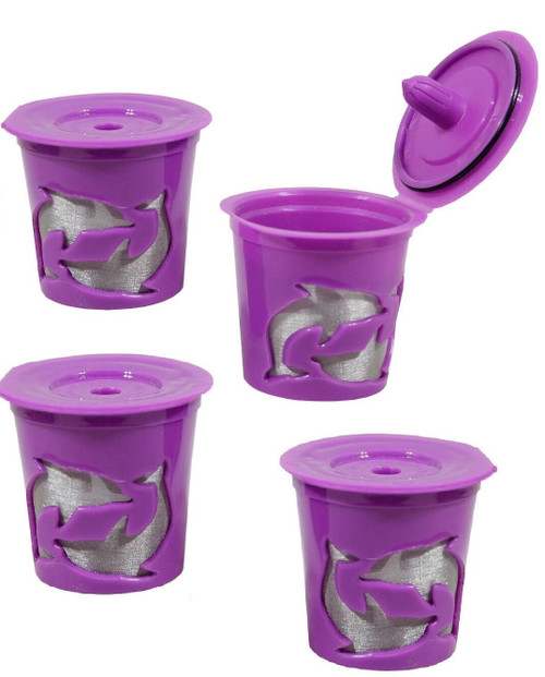 Keurig K-cup Compatible Reusable Refillable Coffee Filter Pod, 4 Pack